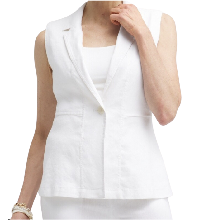 Linen Blend Stretch Vest